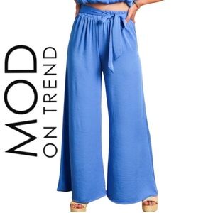 MOD ON TREND  And I'm Feeling Good Wide Leg Pants-Final Sale - Orchid / L